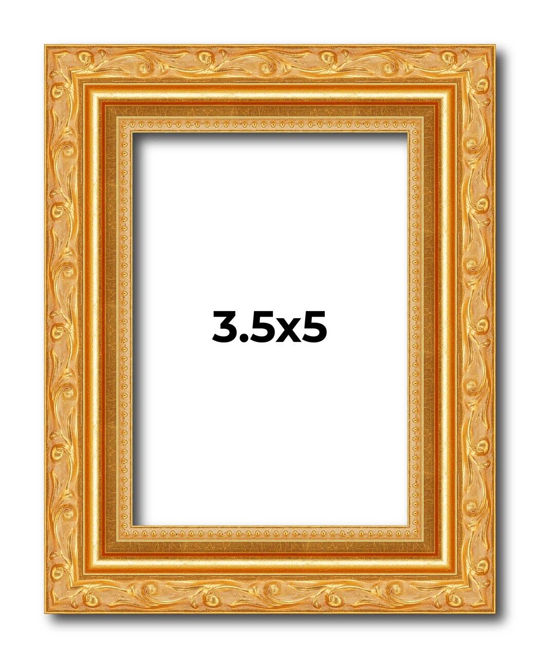 3.5x5 Museum-Quality Picture Frame with UV-Resistant Acrylic & Acid-Free Backing, Available in 4 Finishes - Gold, Silver, Bronze, and Black